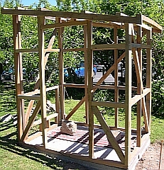 Williams House Paihia - new pumphouse frame completed