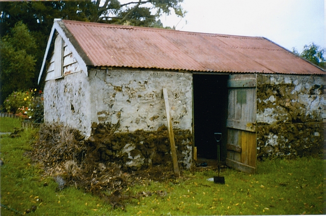Williams House Paihia - a view from the north side of the stone shed in 2005