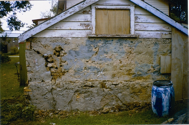 Williams House Paihia - a view from the west end of the stone shed in 2005