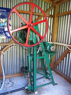Williams House Paihia - view of the reconditioned water pump in the pumphouse